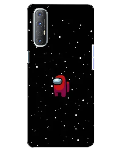 Чехол для OPPO Reno 3 Pro с картинкой «Красный Among Us»