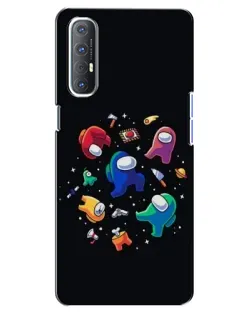 Чехол для OPPO Reno 3 Pro с картинкой «Among Us космос»
