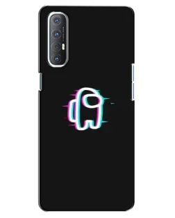 Чехол для OPPO Reno 3 Pro с картинкой «Among Us неон»