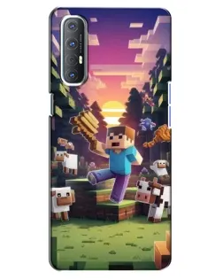 Чехол для OPPO Reno 3 Pro с картинкой «Стив на ферме»