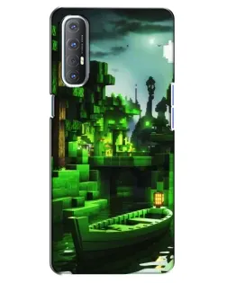 Чехол для OPPO Reno 3 Pro с картинкой «Minecraft лесной пейзаж»
