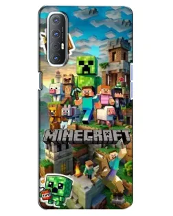 Чехол для OPPO Reno 3 Pro с картинкой «Замок Minecraft»