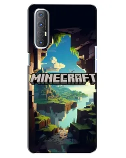 Чехол для OPPO Reno 3 Pro с картинкой «Пещера Майнкрафт»