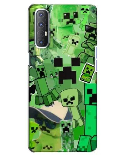 Чехол для OPPO Reno 3 Pro с картинкой «Криперы Minecraft»