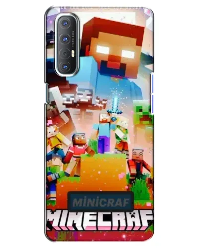 Чехол для OPPO Reno 3 Pro с картинкой «Minecraft герои игры»