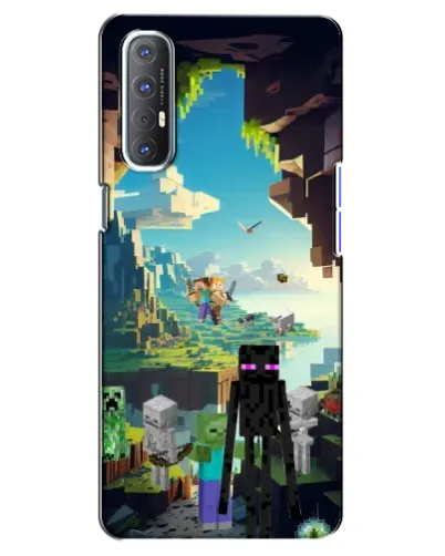 Чехол для OPPO Reno 3 Pro с картинкой «Эндермен в лесу»