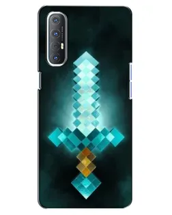 Чехол для OPPO Reno 3 Pro с картинкой «Алмазный меч неон»