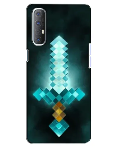 Чехол для OPPO Reno 3 Pro с картинкой «Алмазный меч неон»