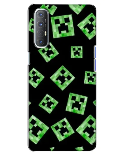 Чехол для OPPO Reno 3 Pro с картинкой «Паттерн с криперами»