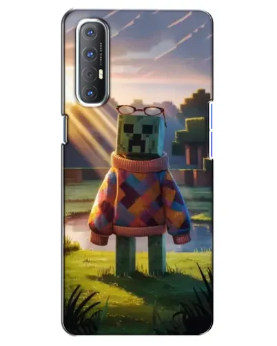 Чехол для OPPO Reno 3 Pro с картинкой «Крипер в свитере»