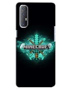 Чехол для OPPO Reno 3 Pro с картинкой «Minecraft Diamond лого»