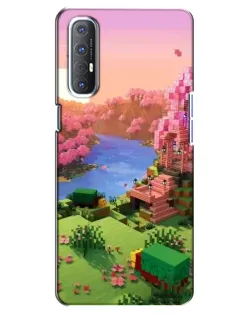 Чехол для OPPO Reno 3 Pro с картинкой «Розовое дерево Minecraft»