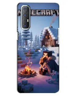 Чехол для OPPO Reno 3 Pro с картинкой «Зимний Minecraft»