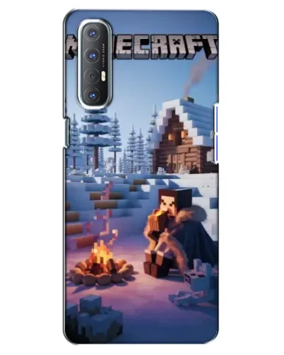 Чехол для OPPO Reno 3 Pro с картинкой «Зимний Minecraft»
