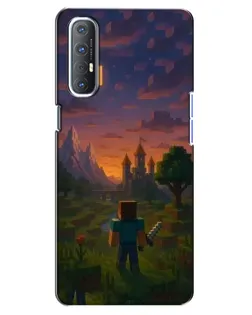 Чехол для OPPO Reno 3 Pro с картинкой «Стив у башни»