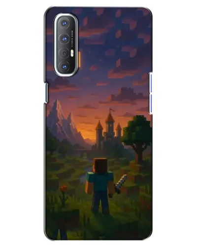 Чехол для OPPO Reno 3 Pro с картинкой «Стив у башни»
