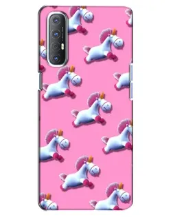 Чехол для OPPO Reno 3 Pro с картинкой «Единороги на розовом»