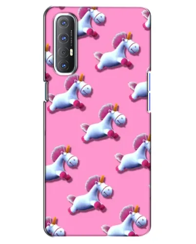 Чехол для OPPO Reno 3 Pro с картинкой «Единороги на розовом»