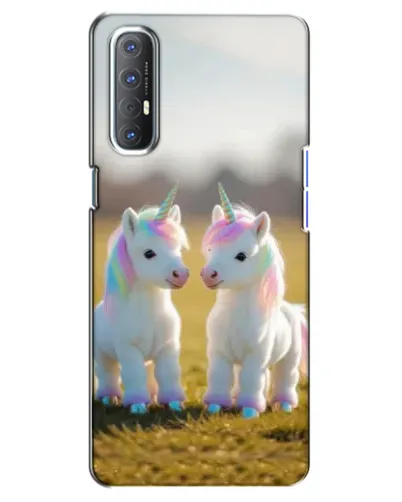 Чехол для OPPO Reno 3 Pro с картинкой «Пара единорогов»