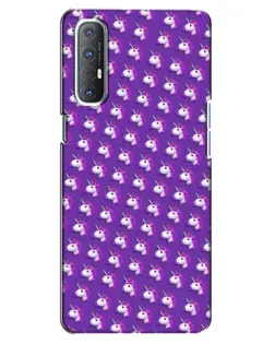 Чехол для OPPO Reno 3 Pro с картинкой «Единороги на фиолетовом»