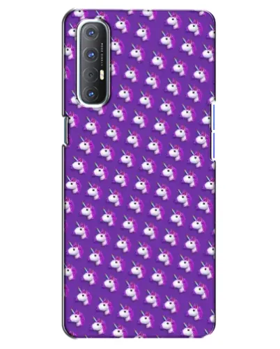 Чехол для OPPO Reno 3 Pro с картинкой «Единороги на фиолетовом»