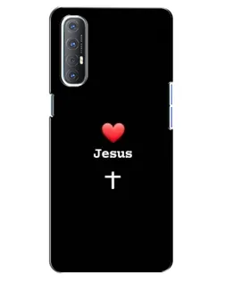 Чехол для OPPO Reno 3 Pro с картинкой «Сердце - Jesus»