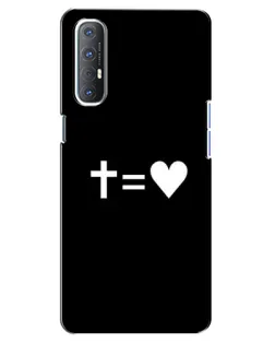 Чехол для OPPO Reno 3 Pro с картинкой «Крест и Сердце»