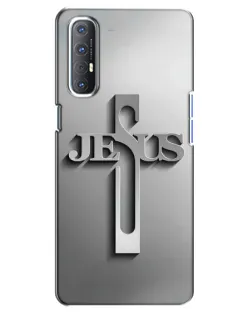 Чохол для OPPO Reno 3 Pro з картинкою «Металевий хрест Jesus»
