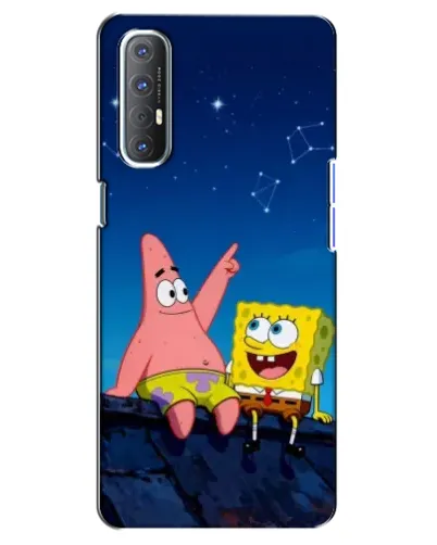 Чехол для OPPO Reno 3 Pro с картинкой «Губка Боб и Патрик ночью»
