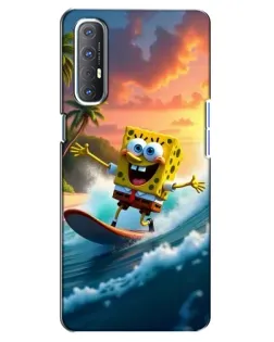Чехол для OPPO Reno 3 Pro с картинкой «Губка Боб серфингист»