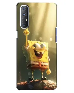 Чехол для OPPO Reno 3 Pro с картинкой «Сияющий Спанч Боб»