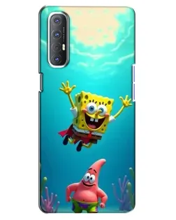 Чехол для OPPO Reno 3 Pro с картинкой «Спанч Боб под водой»