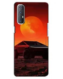 Чехол для OPPO Reno 3 Pro с картинкой «Cybertruck на Марсе»