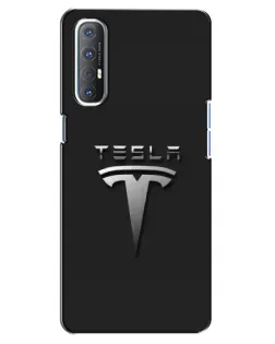 Чехол для OPPO Reno 3 Pro с картинкой «Стальной логотип Tesla»