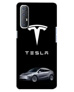 Чехол для OPPO Reno 3 Pro с картинкой «Tesla Model Y»