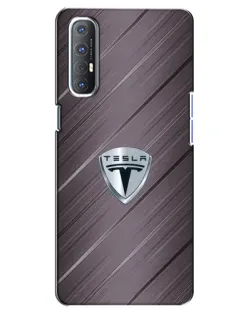 Чехол для OPPO Reno 3 Pro с картинкой «Металлическая текстура Tesla»