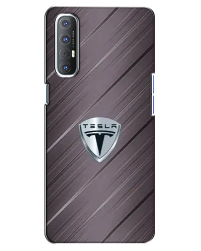 Чехол для OPPO Reno 3 Pro с картинкой «Металлическая текстура Tesla»