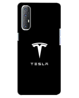 Чехол для OPPO Reno 3 Pro с картинкой «Tesla White Logo»