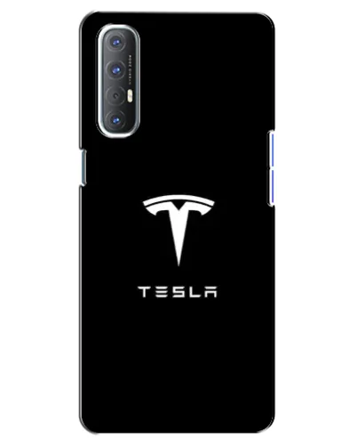 Чехол для OPPO Reno 3 Pro с картинкой «Tesla White Logo»