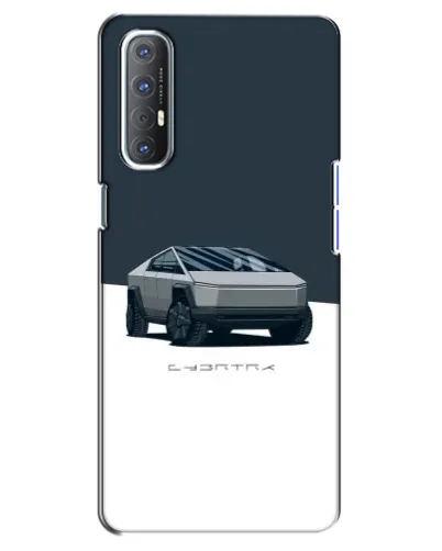 Чехол для OPPO Reno 3 Pro с картинкой «Серебристый Cybertruck Tesla»