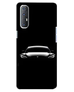 Чехол для OPPO Reno 3 Pro с картинкой «Фары Tesla Night»