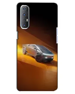 Чехол для OPPO Reno 3 Pro с картинкой «Cybertruck в пустыне»