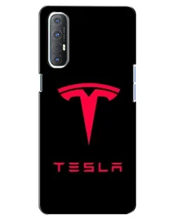 Чехол для OPPO Reno 3 Pro с картинкой «Tesla Red Logo»