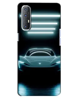 Чехол для OPPO Reno 3 Pro с картинкой «Tesla в неоне»