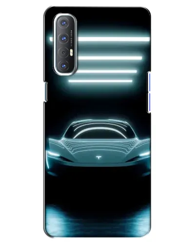 Чехол для OPPO Reno 3 Pro с картинкой «Tesla в неоне»