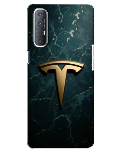 Чехол для OPPO Reno 3 Pro с картинкой «Мраморная Tesla Gold»