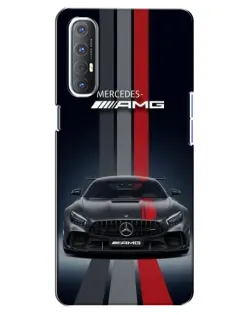 Чехол для OPPO Reno 3 Pro с картинкой «Mercedes — белый карбон»