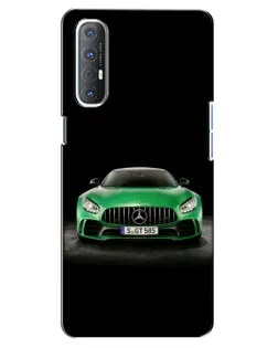 Чехол для OPPO Reno 3 Pro с картинкой «Mercedes — неоновый лого»