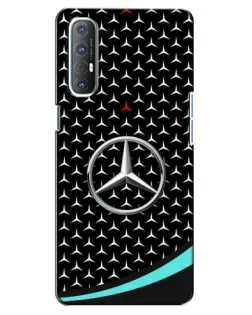 Чехол для OPPO Reno 3 Pro с картинкой «Mercedes — бирюзовый акцент»