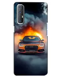 Чехол для OPPO Reno 3 Pro с картинкой «Audi в огненном дыму»